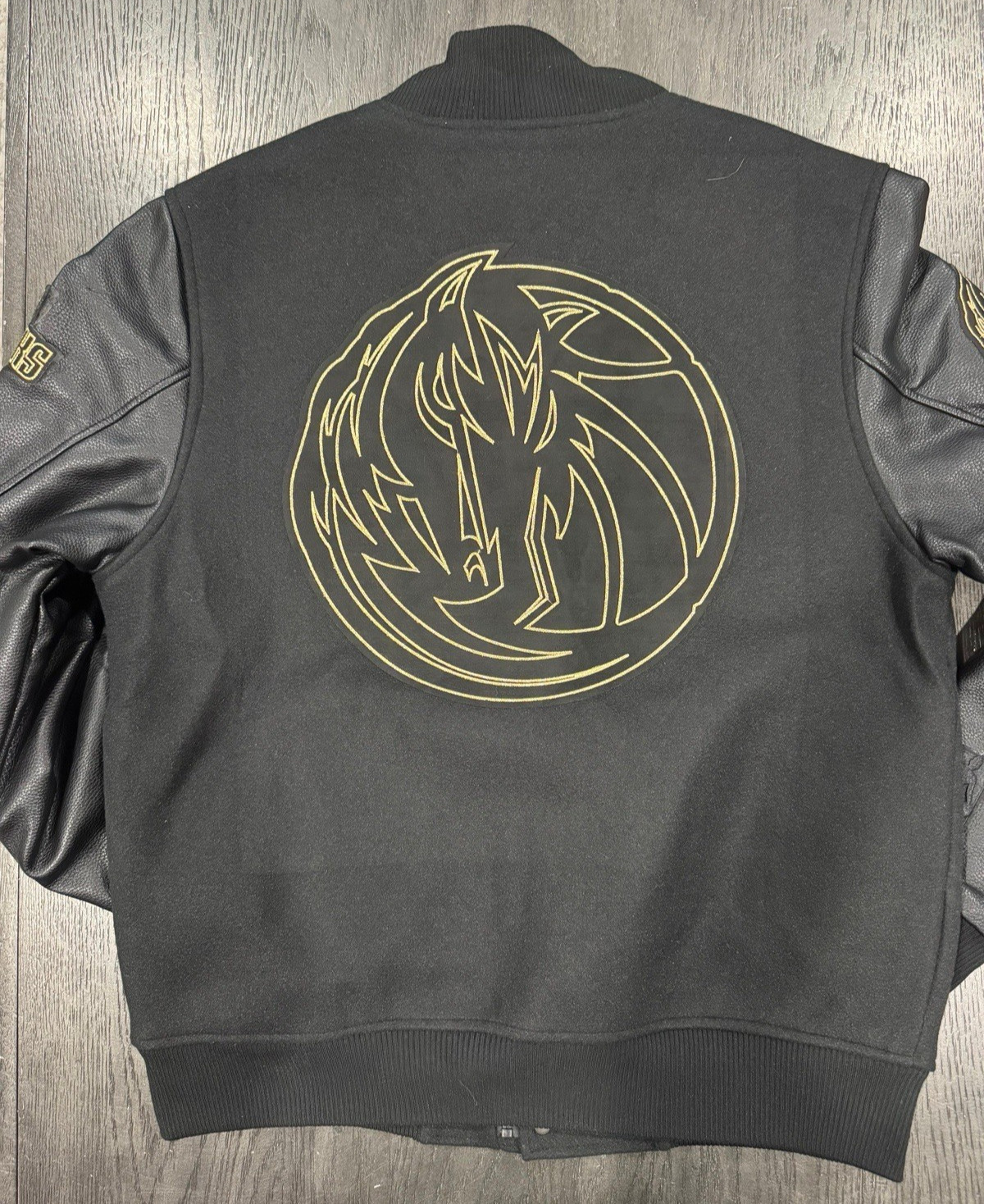 New Men’s Dallas Mavericks Pro Standard Wool Varsity Jacket Black & Gold Size L