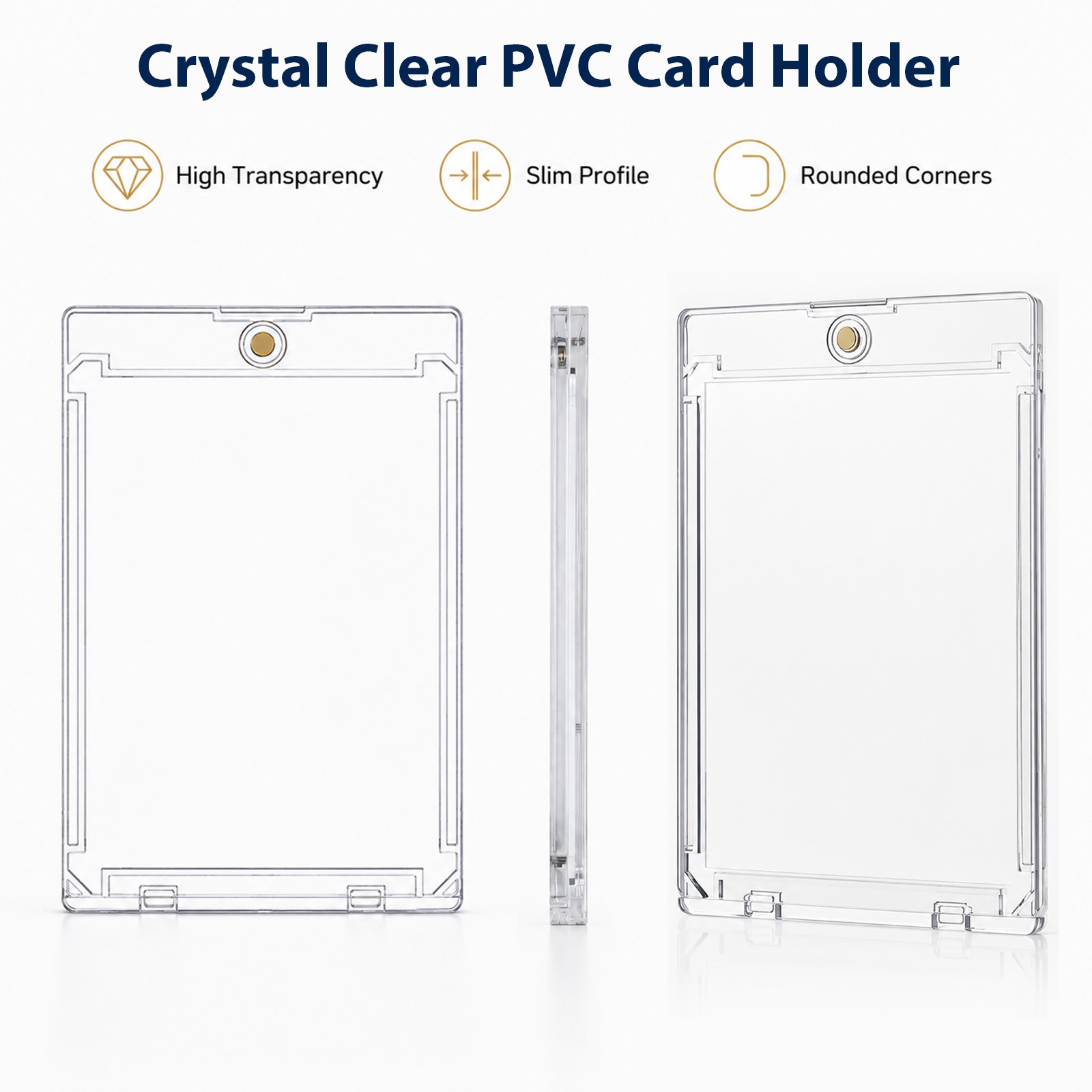 25/50pcs Magnetic Card Holders 75/100/130/180pt Sports Trading Card Display Case
