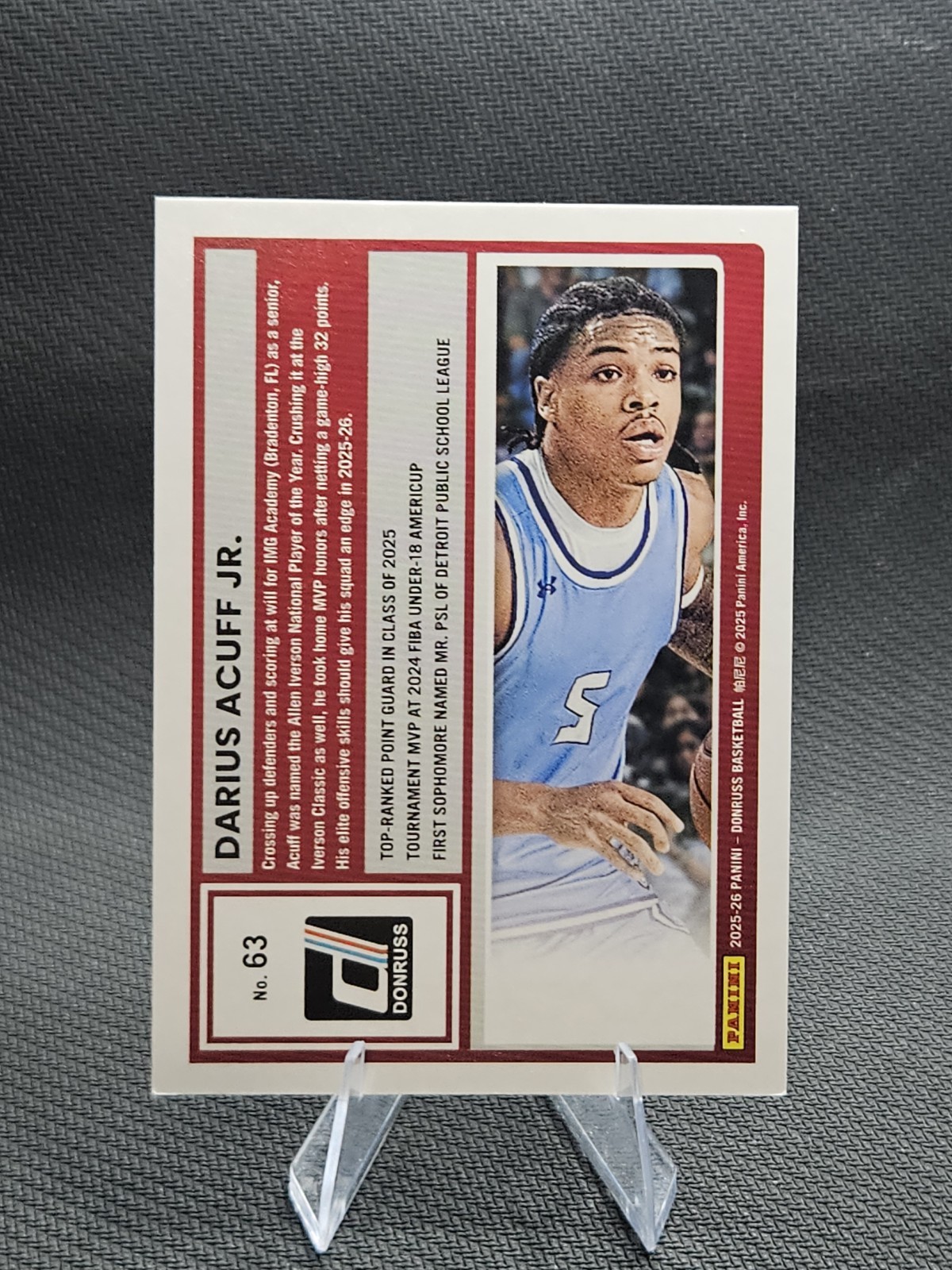 2025-26 Panini Donruss Darius Acuff Jr. #63 Explosion /99 RC Razorbacks