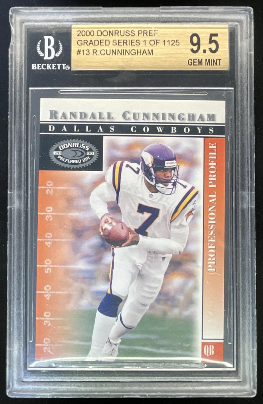 2000 Donruss Preferred Graded Series #13 Randall Cunningham BGS 9.5