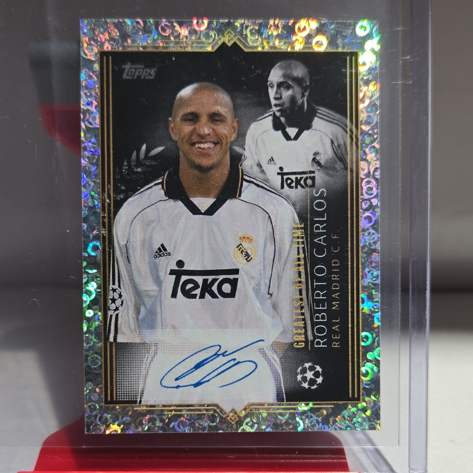 Topps 2023/24 UEFA Champions League Roberto Carlos Real Madrid Auto Sticker #734