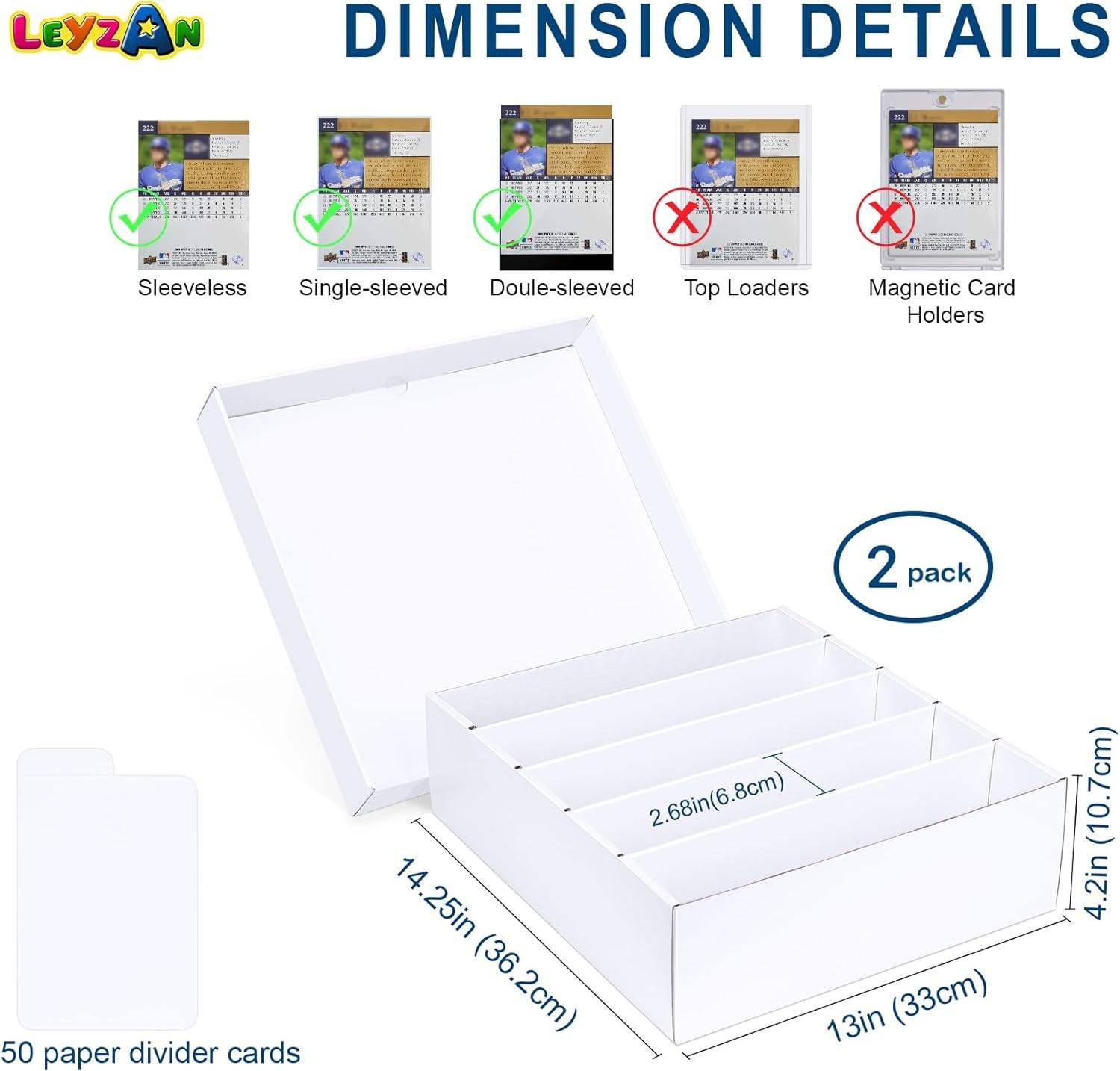 Large Capacity 5-Row Card Storage Box – Sturdy & Stackable Storage Solutions