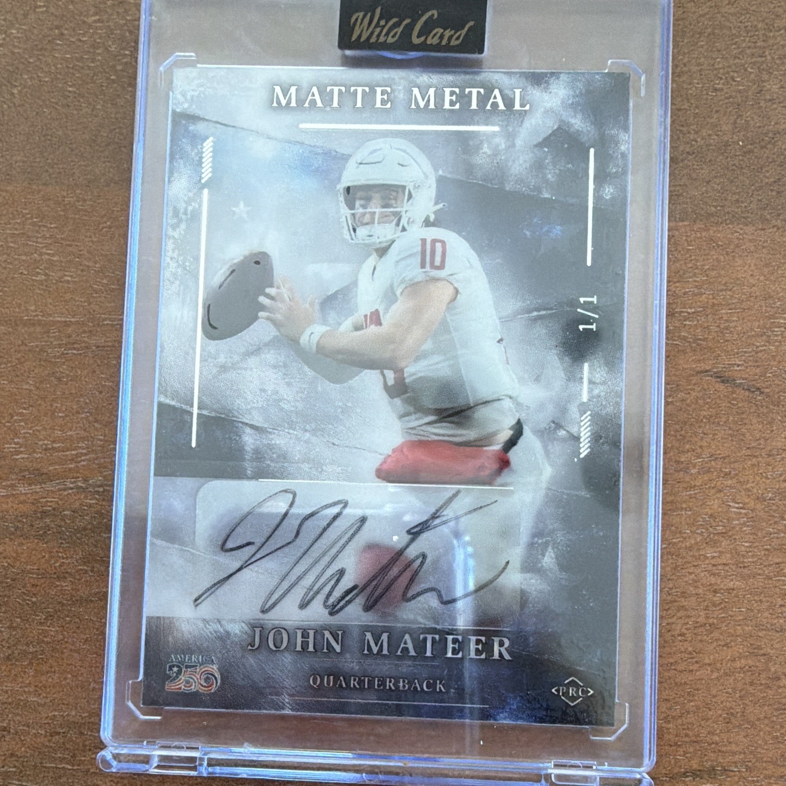 Wild Card 2026 Matte Metal Football John Mateer Oklahoma Sooners Auto 1/1