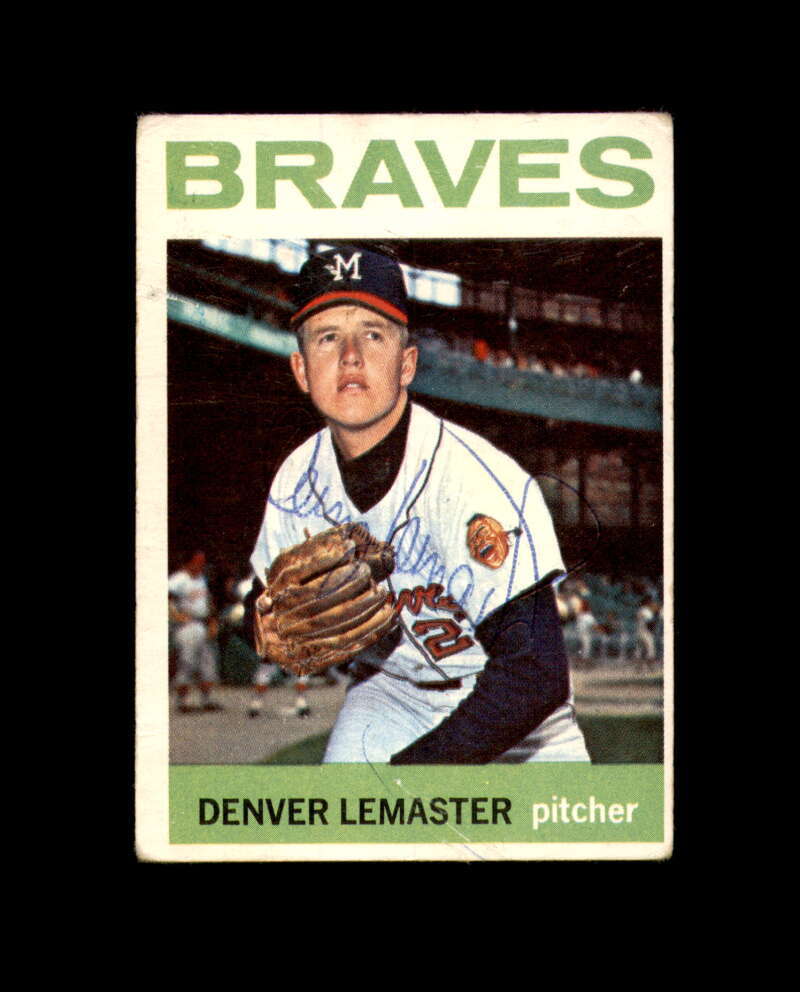 Denver Lemaster Signed Authentic 1964 Topps Milwaukee Braves Autograph