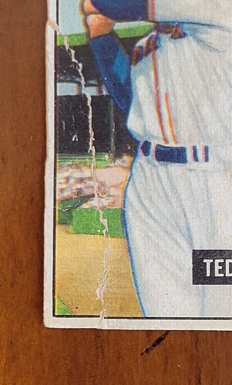 1951 Bowman Ted Williams #165 ~ Red Sox Boston HOF Rare Card