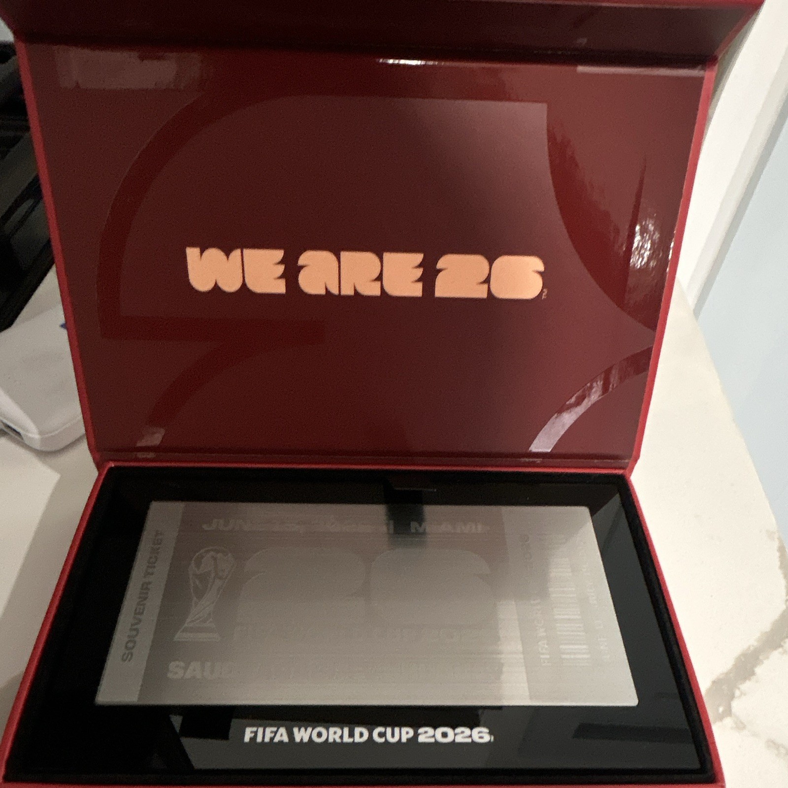 FIFA World Cup 2026 Official Hospitality Souvenir Ticket Box Set Saudi v Uruguay