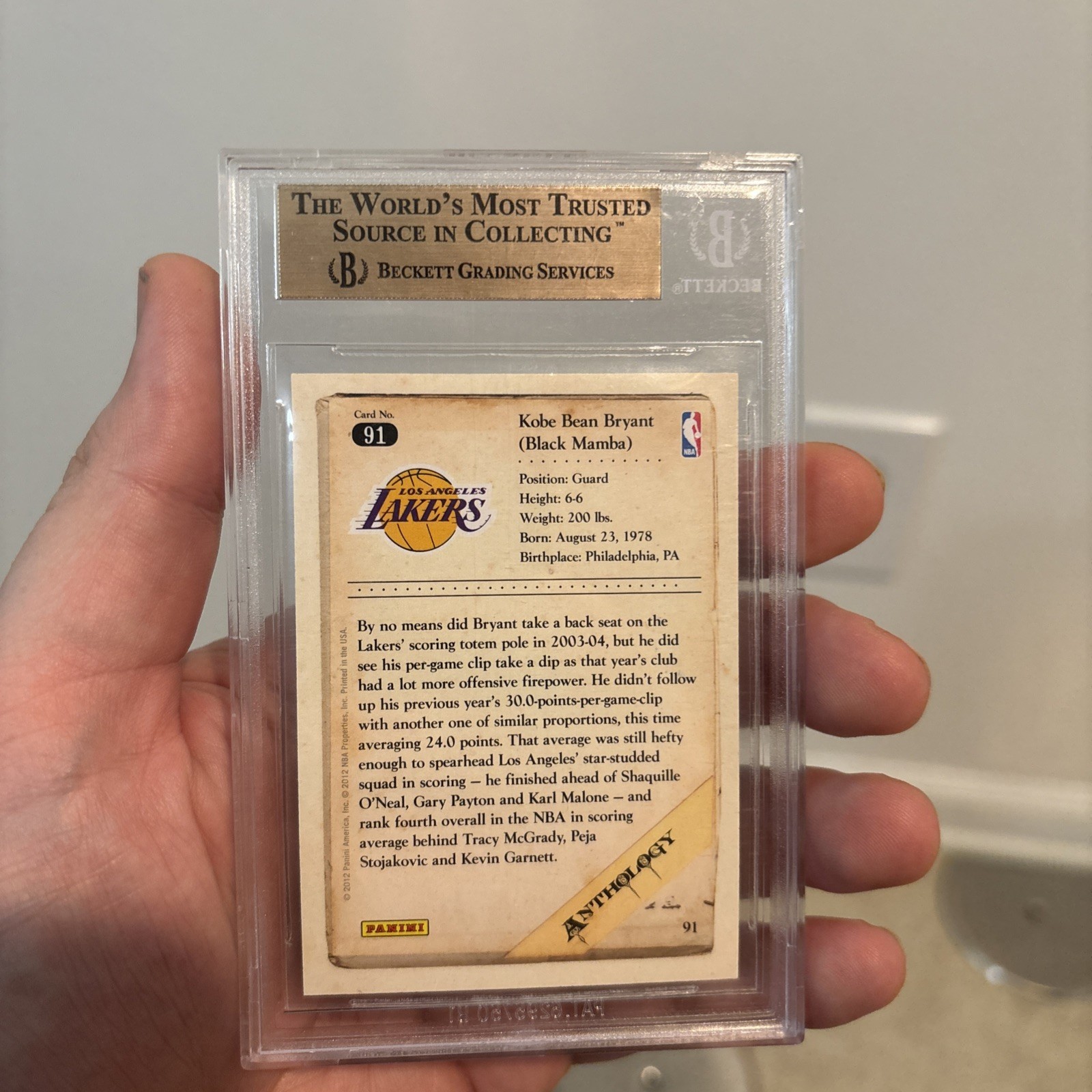 2012-13 Anthology GOLD Kobe Bryant 09/24 #91 SSP HIGHEST GRADED IN THE WORLD