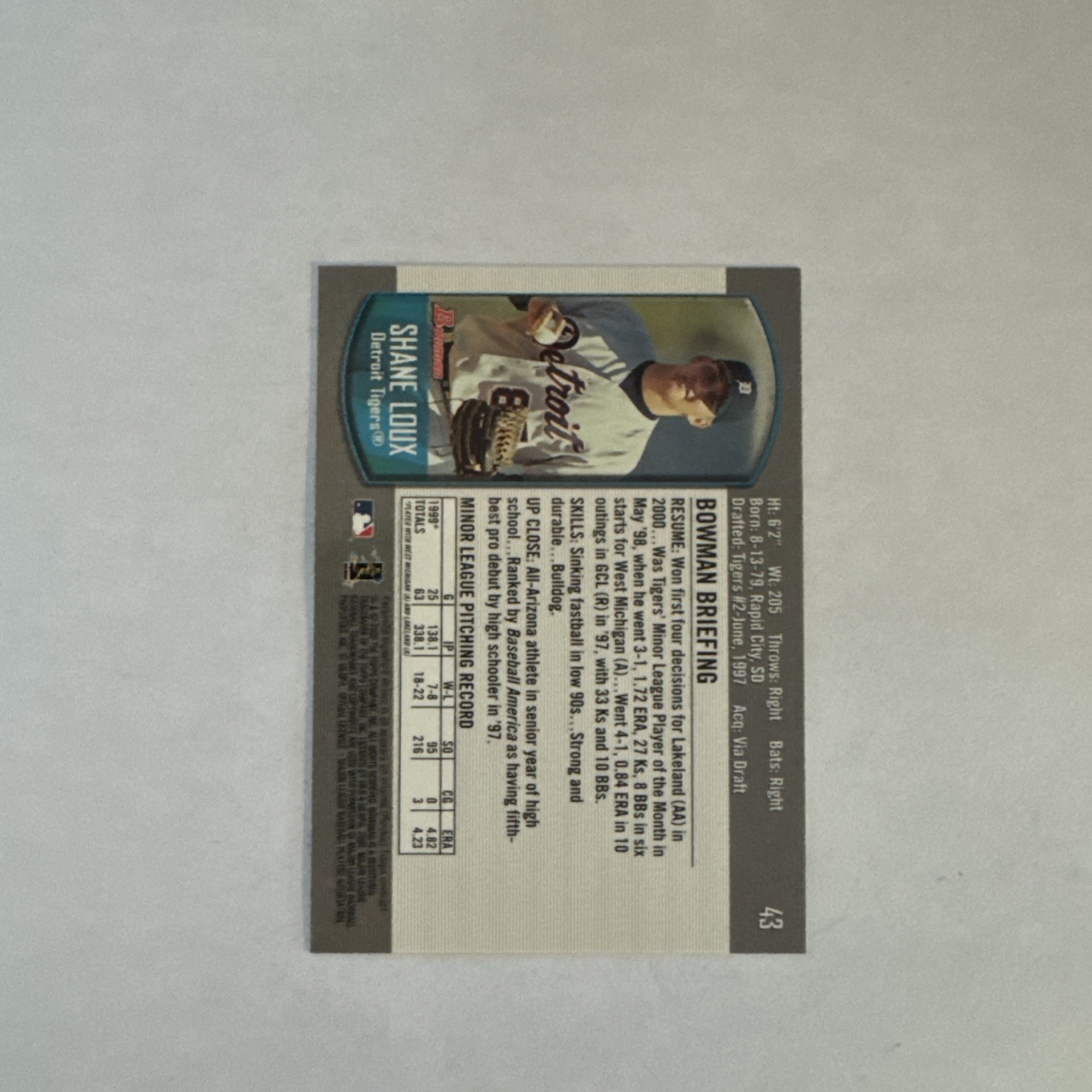 2000 Bowman Draft #43 Shane Loux RC – NM-MT