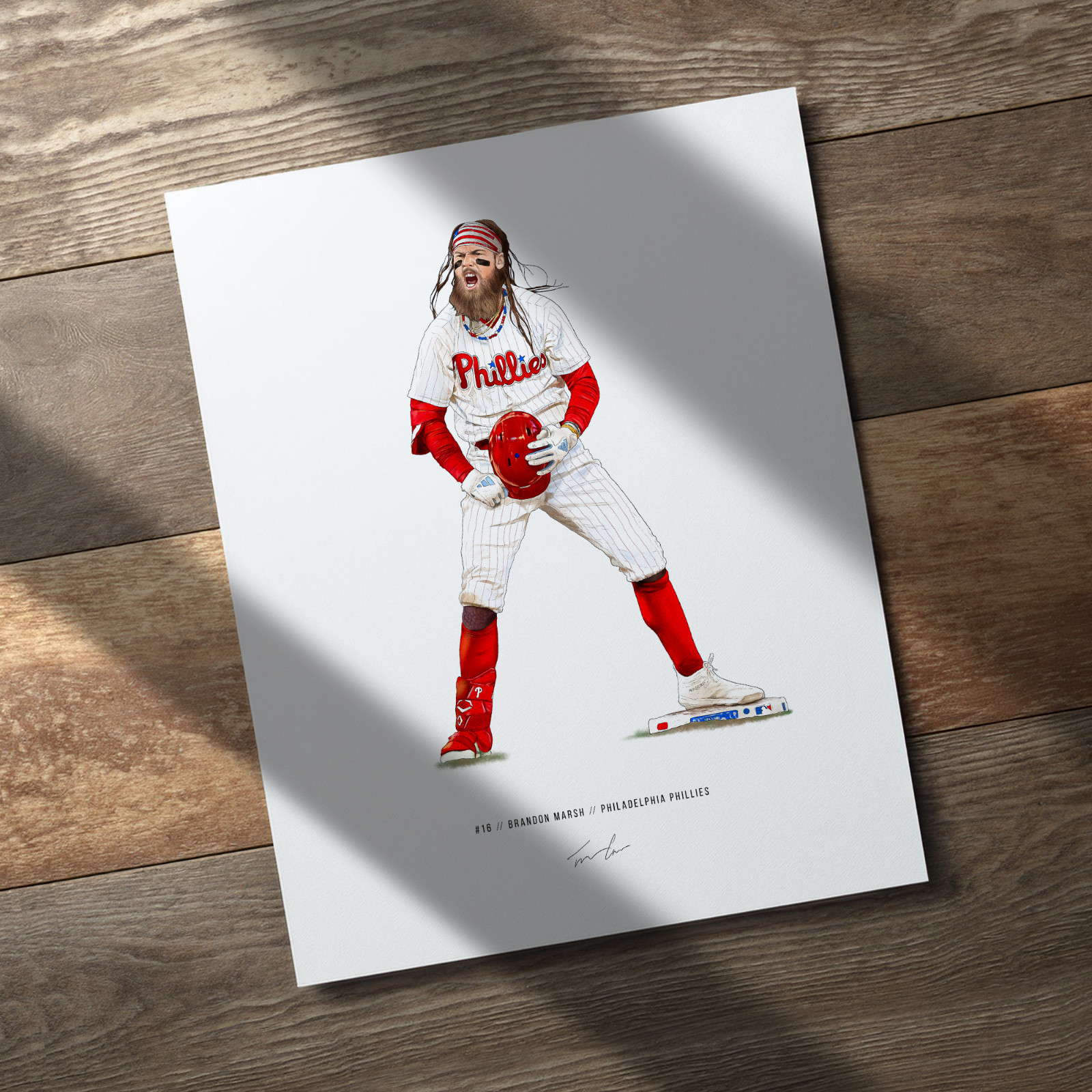 Brandon Marsh Philadelphia Phillies Baseball 8×10 Print Poster Art Illustrated