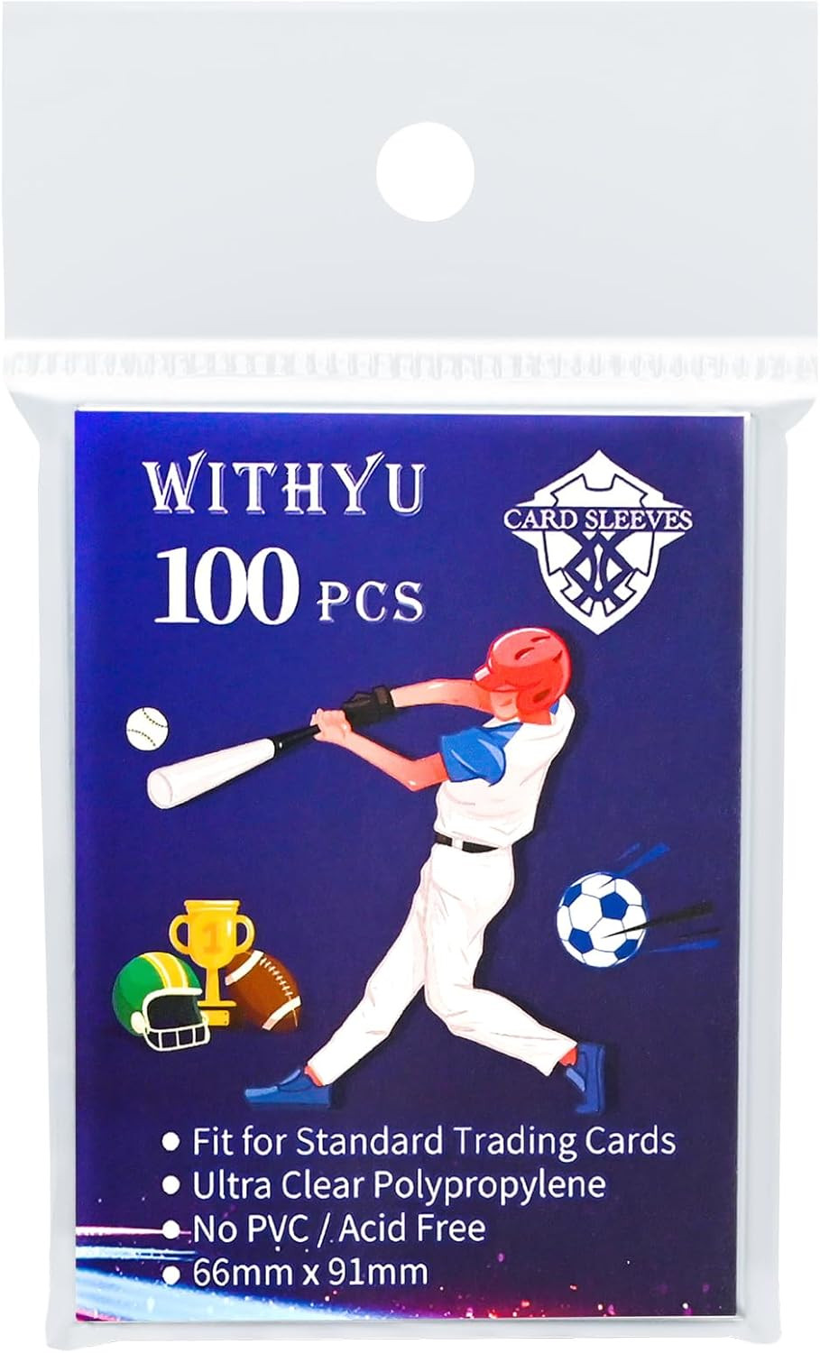 200 Pcs Soft Trading Card Sleeves, Top Loading Penny Card Sleeves for Standard