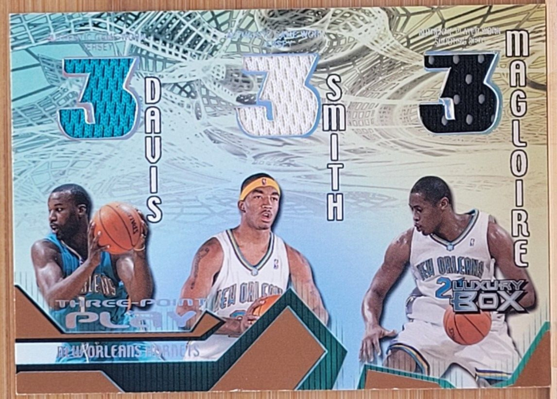 2004-05 TOPPS LUXURY BOX BARON DAVIS SMITH MAGLOIRE 3 POINT PLAY #D/200 GU JSY