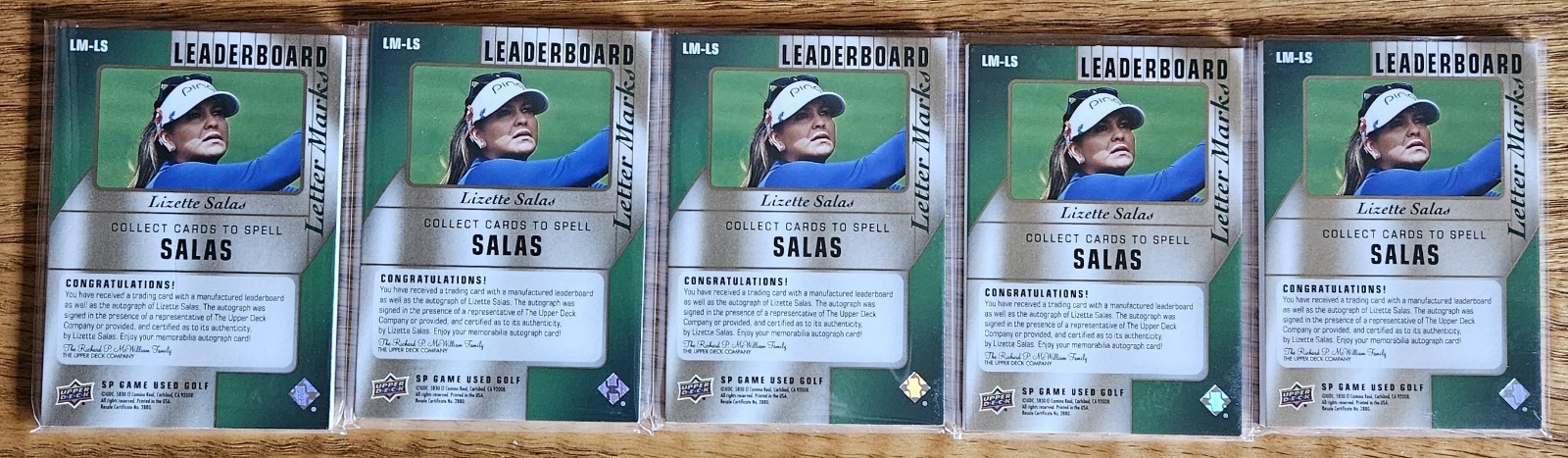 2021 SP Game Used Leaderboard Letter Marks /25 Lizette Salas 5 Card Complete Set