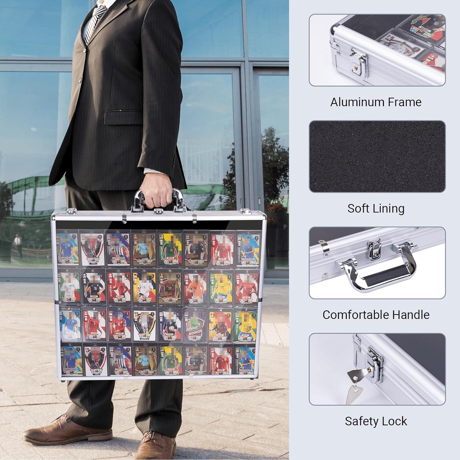 Card Show Display Case Large Aluminum 24 X20 Lockable Trading Card Display Case