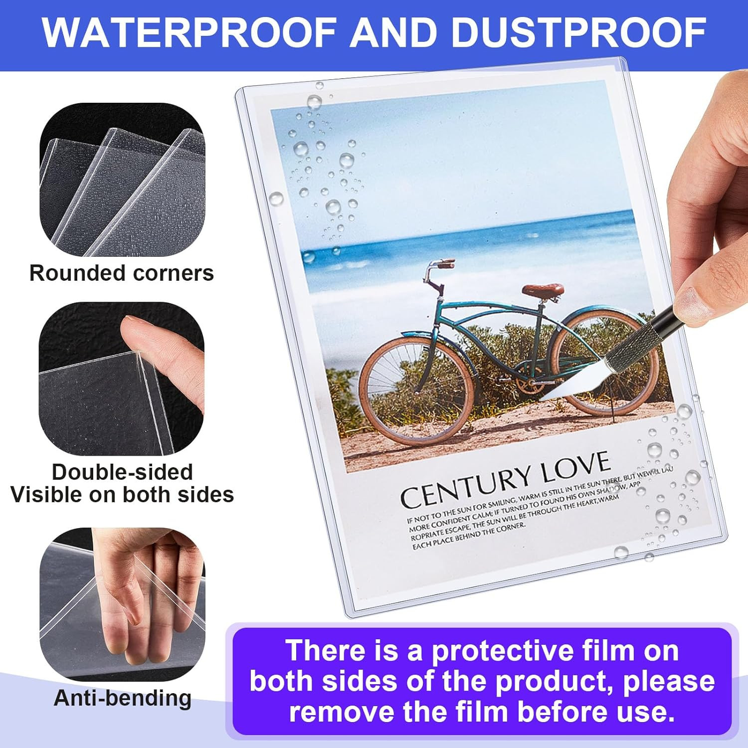 5 Pcs 8.5 x 11 Clear Rigid Sheet Protectors Plastic Document Page Holders