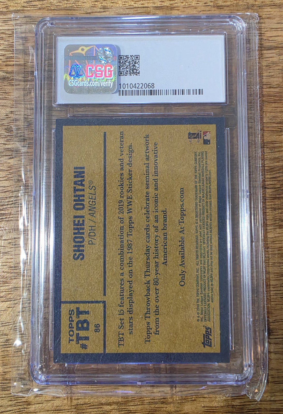 Shohei Ohtani 2019 Topps Throwback Thusday #86 CSG 9 Online Exclusive Rare