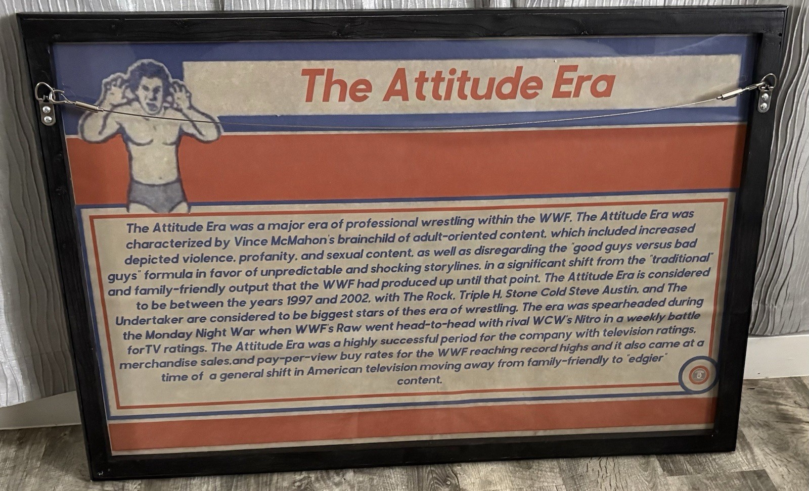 WWF Attitude Era Framed Autographed BAS The Rock Austin Triple H Stone Cold WWE