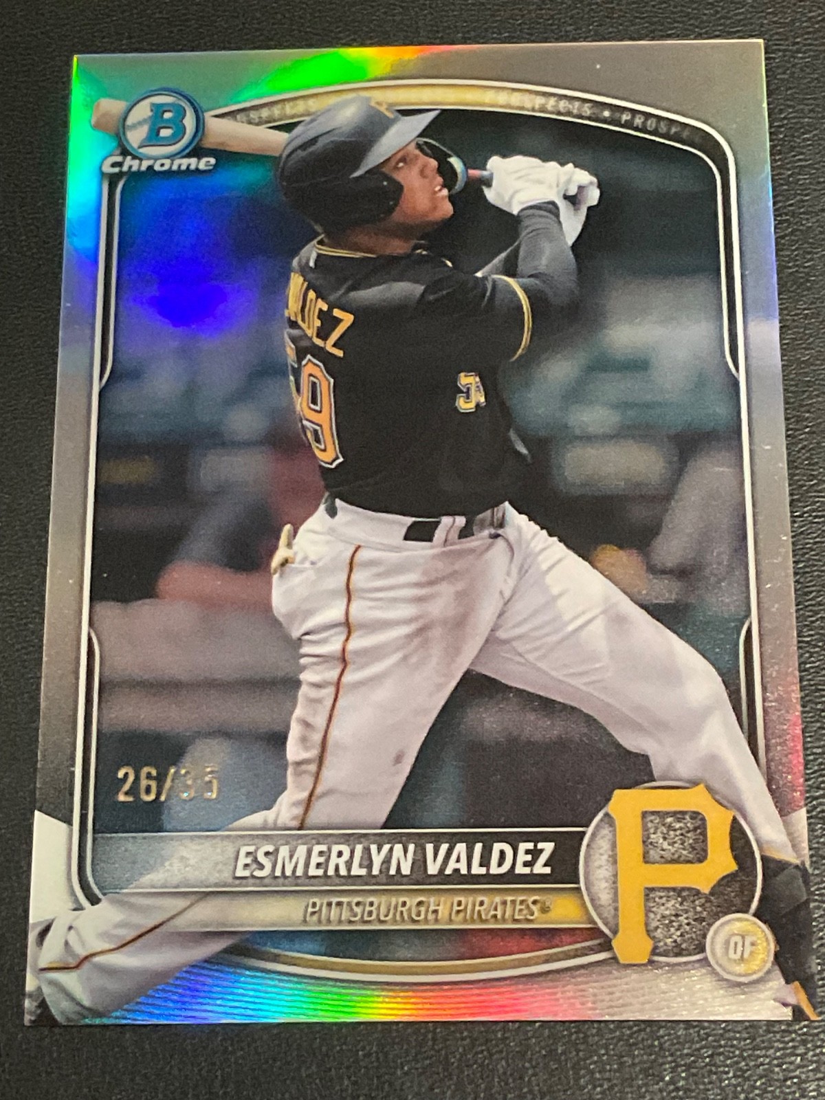 Esmerlyn Valdez 2025 Bowman Draft Logo RefractorProspect Card BCP-245 Serial /35