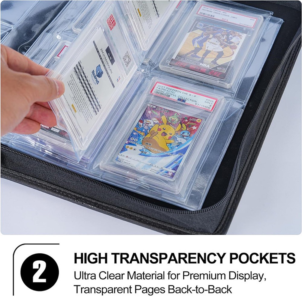Graded Card Binder, Holds 32 PSA Slabs, 4 Pocket Slab Binder for PSA CGC CSG…