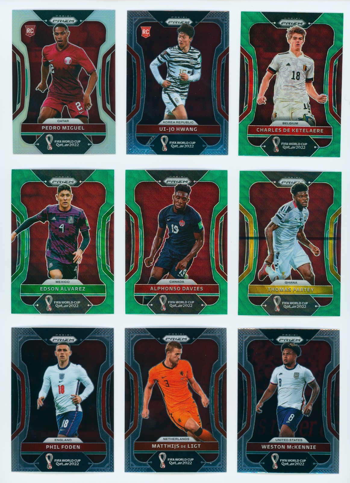 9x 2022 Panini Prizm World Cup Soccer Card Lot: Foden, McKennie, Davies 5S8