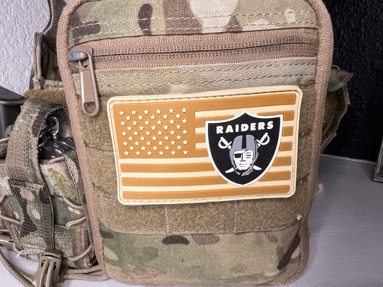 Military Combat American Flag Las Vegas Raiders Oakland Raiders Football Patch