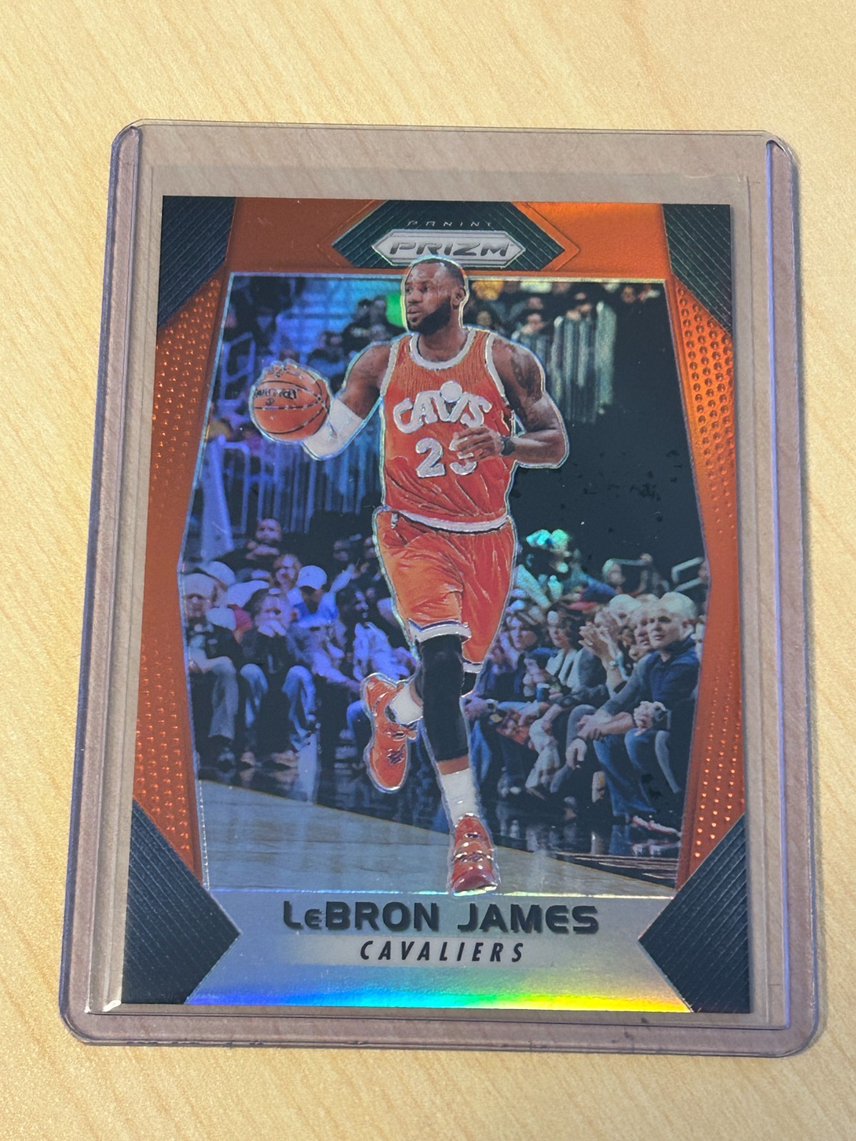 2017-18 Panini Prizm LeBron James Orange Prizm #191 Cavaliers SP /49 Serial #04