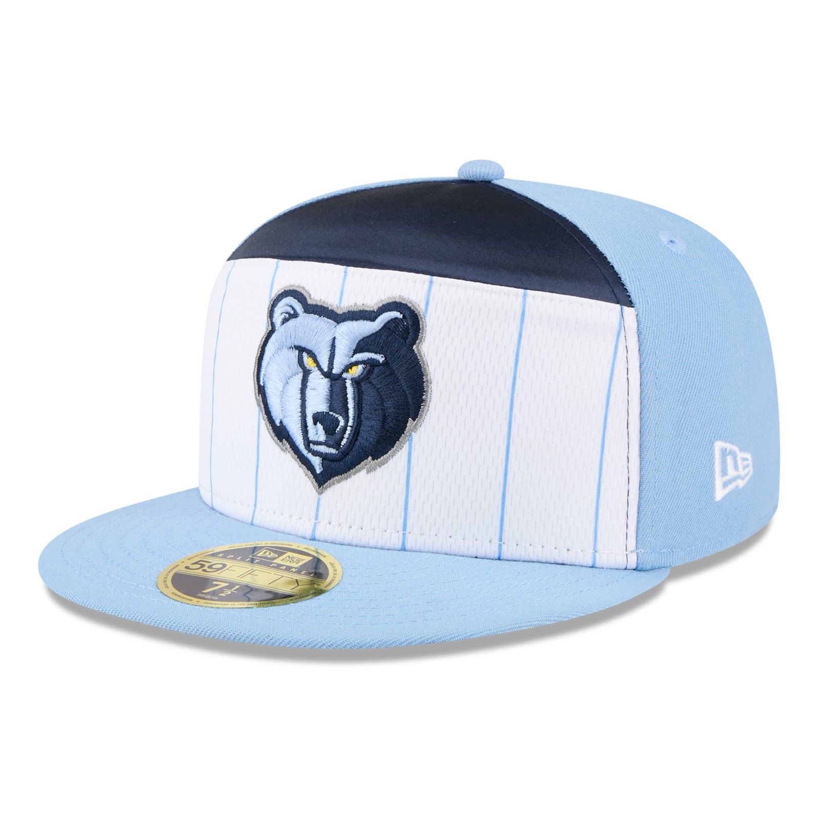 Men’s New Era White/Light Blue Memphis Grizzlies 2025 NBA Tip Off Split Panel