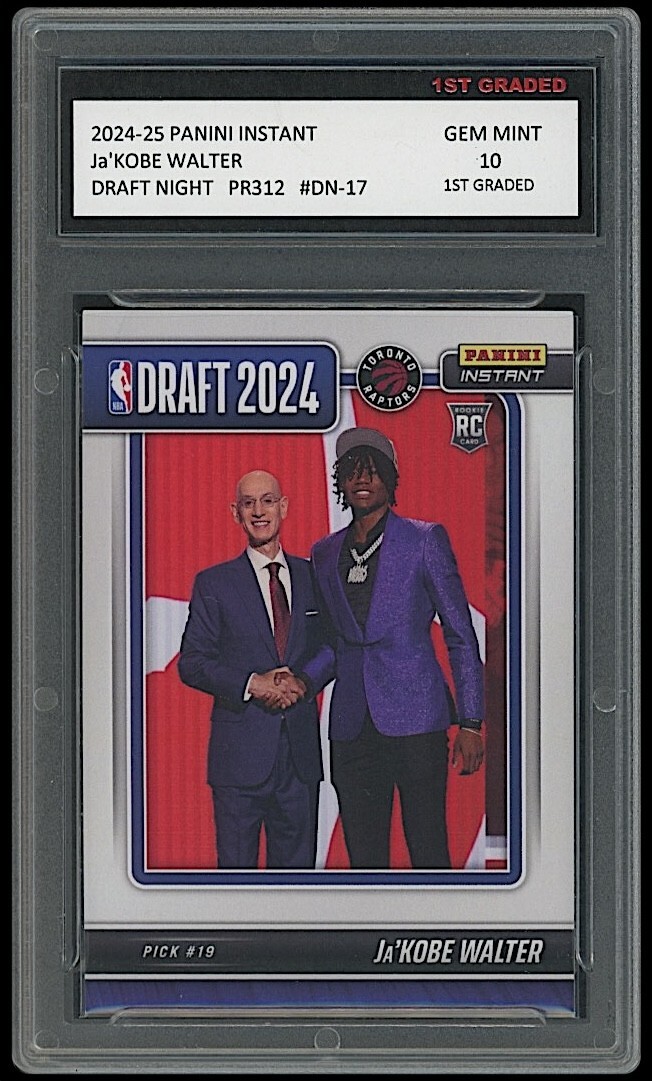 Ja’Kobe Walter 2024-25 Panini Instant Draft Night 1st Graded 10 Rookie Card #17