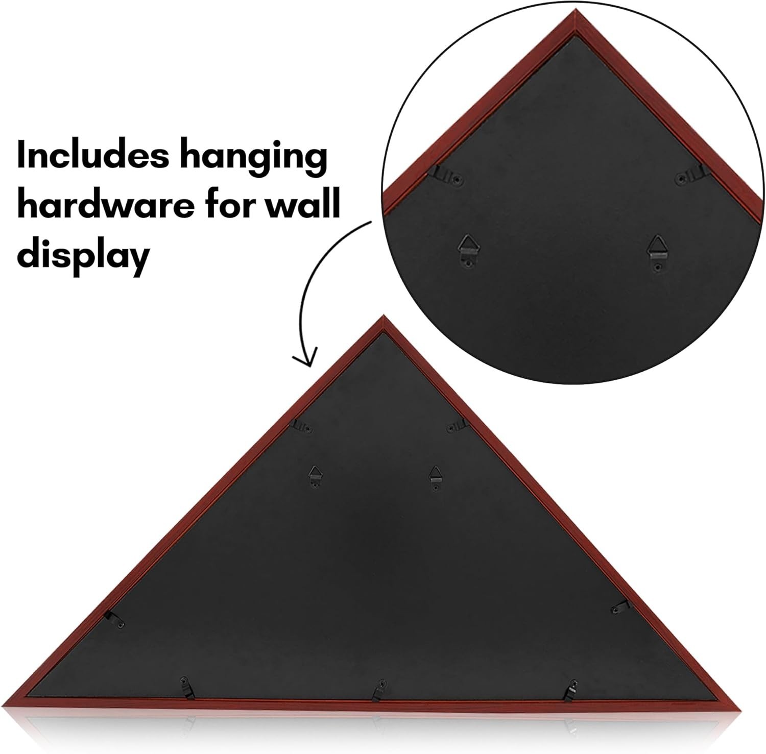 Triangular Mahogany Flag Display Case for 5×9.5′ Burial Flags – Versatile Decor