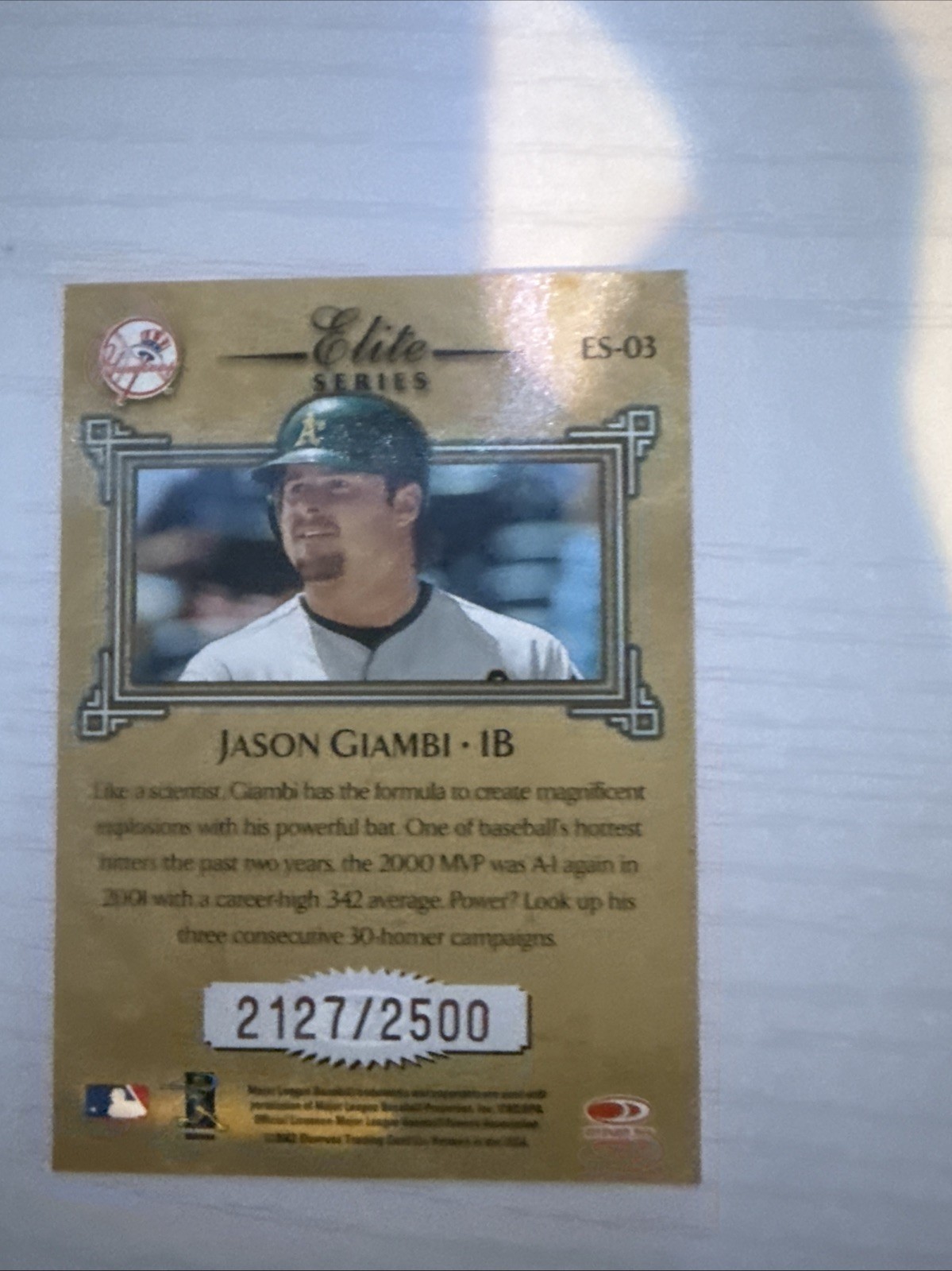 2002 Donruss Elite Series #ES-03 Jason Giambi New York Yankees /2500