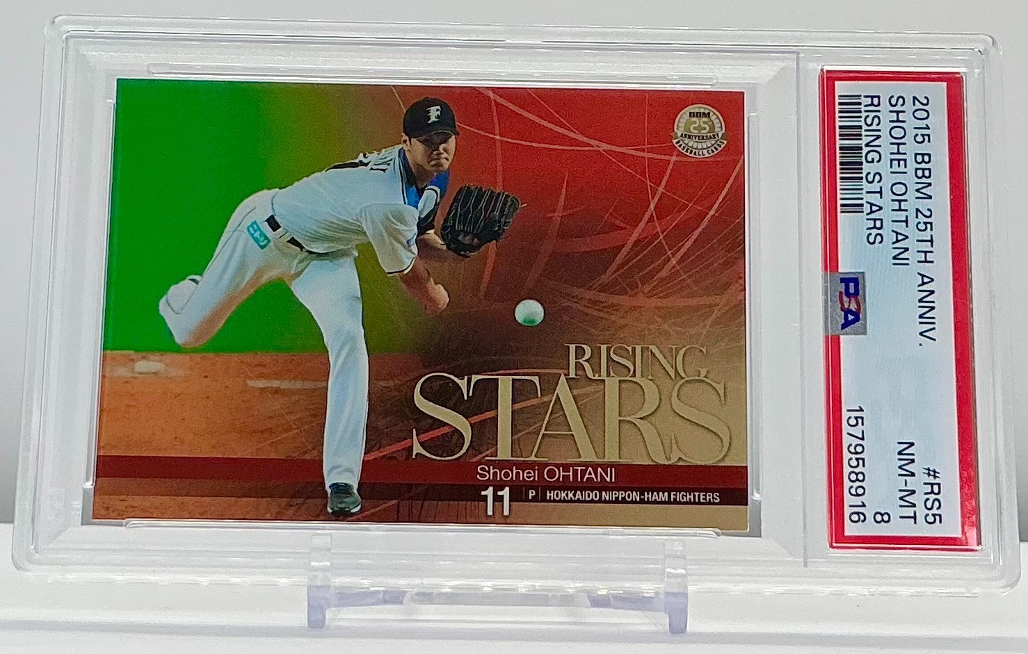 SHOHEI OHTANI 2015BBM 25TH ANNIVERSARY RISING STARS #RS5 PSA8!POP5!(RC)