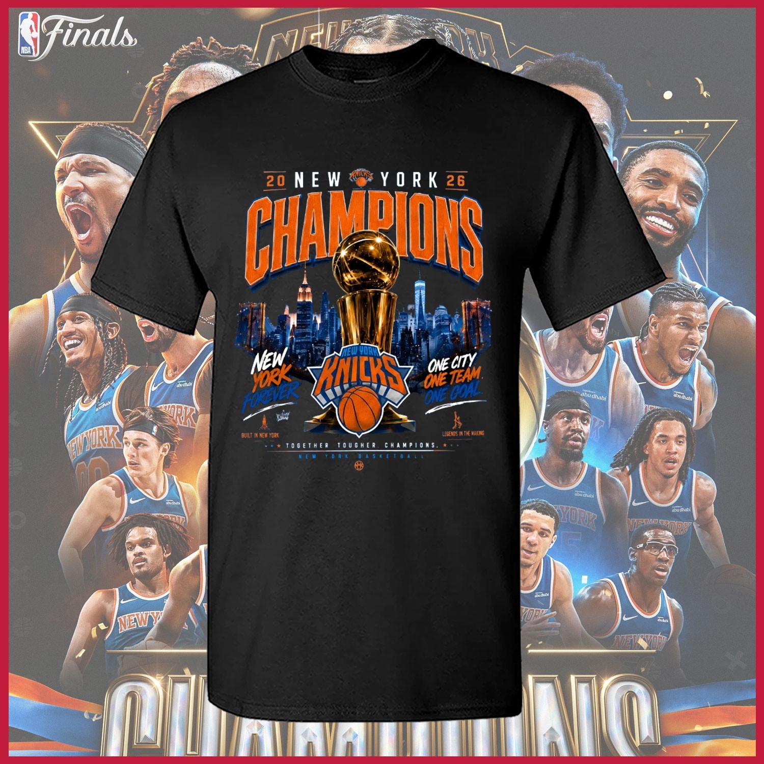 HOT ITEM!!! New York Knick$ Basketball Finals Champions T-Shirt Print Gildan