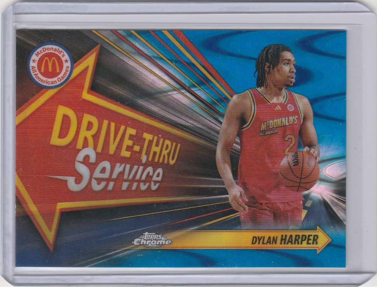 2024 Topps Chrome McDonald’s Dylan Harper Drive Thru Service Blue RayWave