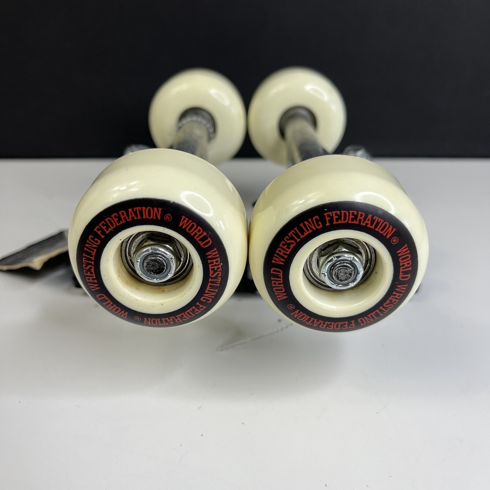 WWF WWE Attitude Era Skateboard Wheels & Trucks w/ Tag – 54mm x 36mm – Y2K