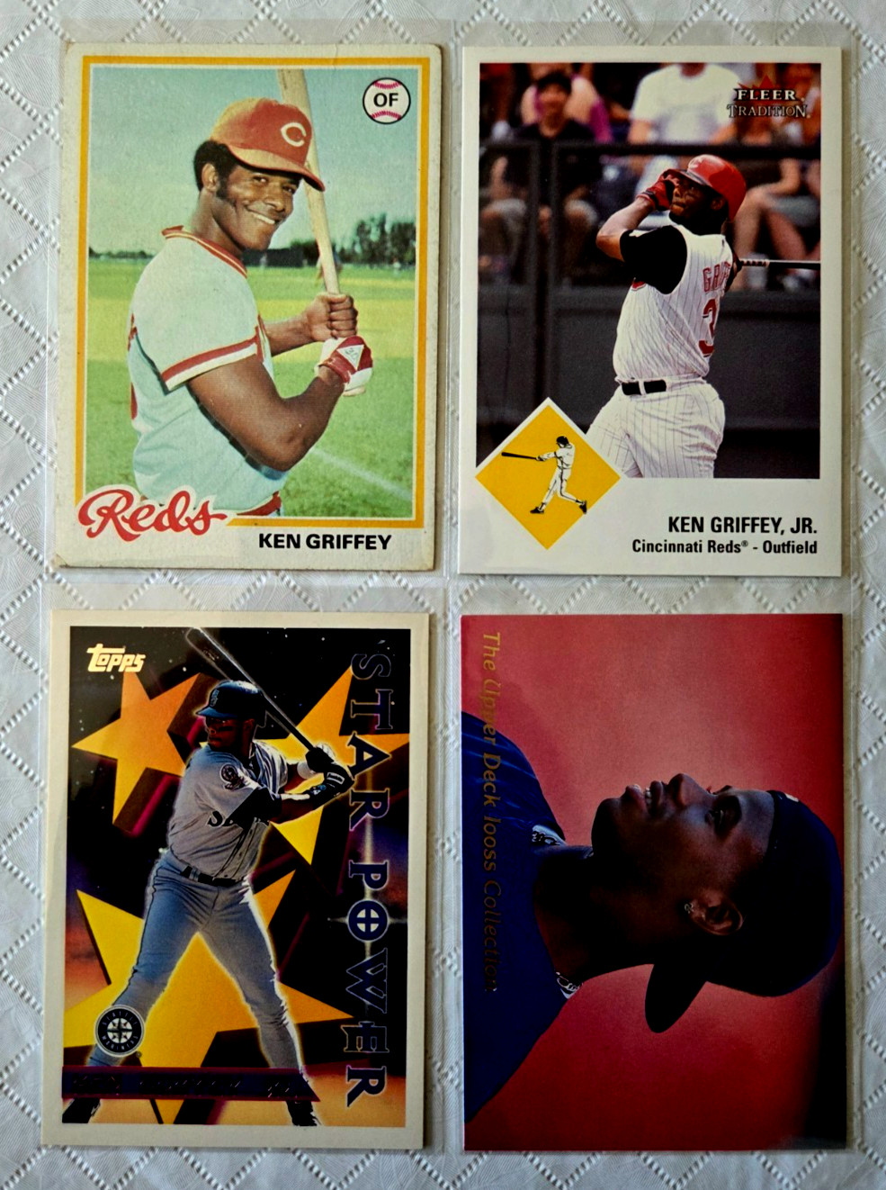 Ken Griffey Jr. Collection – 4 cards (1 Sr, 3 Jr) Great starter lot