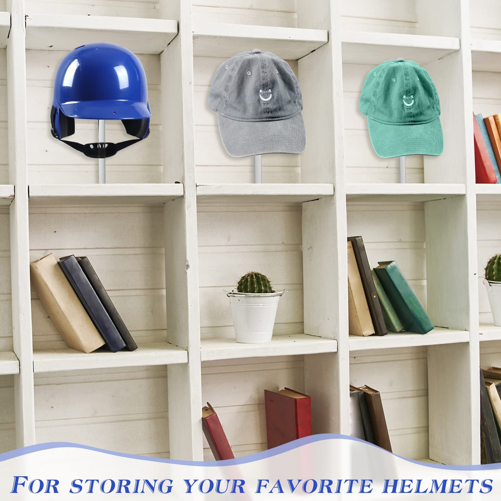 2 Pieces Full Size Helmet Display Stand Baseball Batting Helmet Headwear Disp