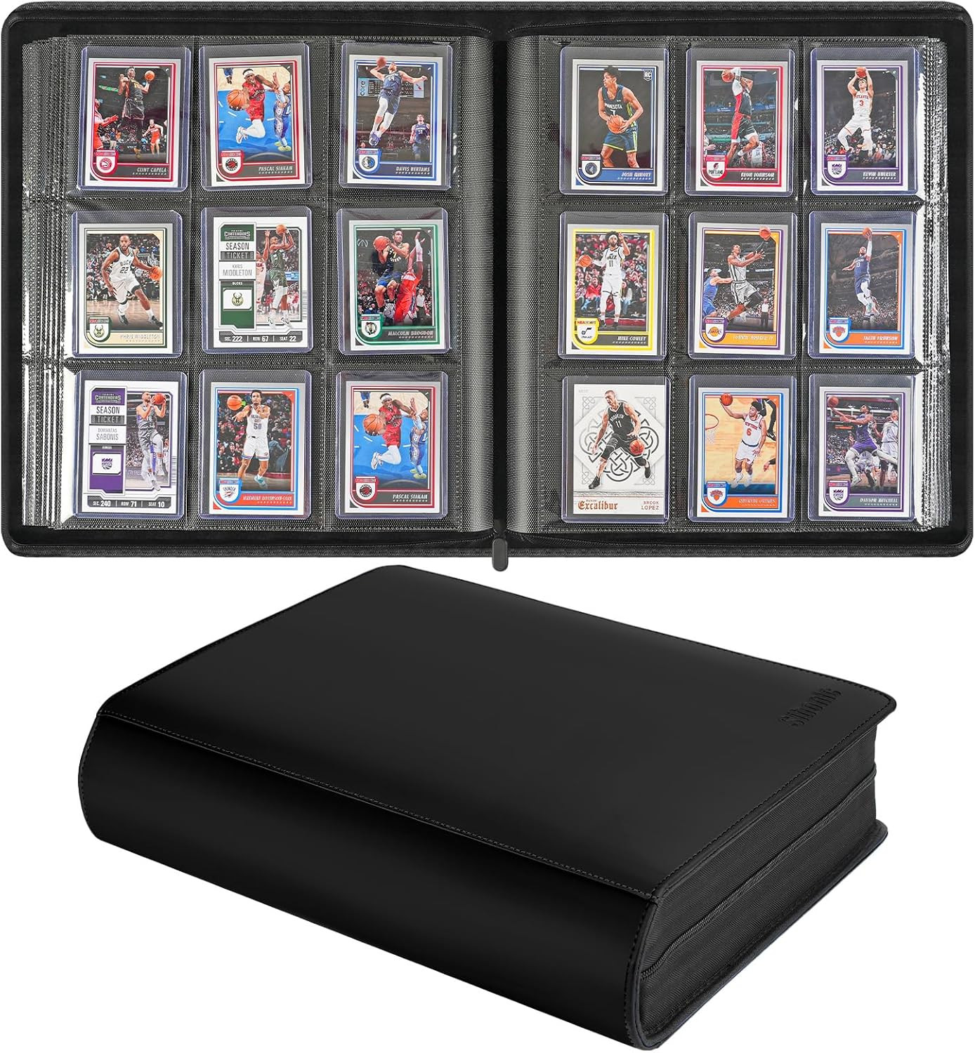 9 Pocket Toploader Binder, Holds 360 3”X4” Toploader Hard Cases, Sleeves Card Co