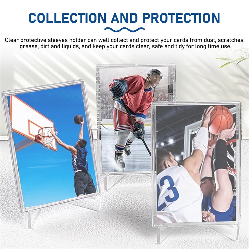 5-100Pack Acrylic Trading Sports Baseball Card Holders 35pt Hard UV Protection
