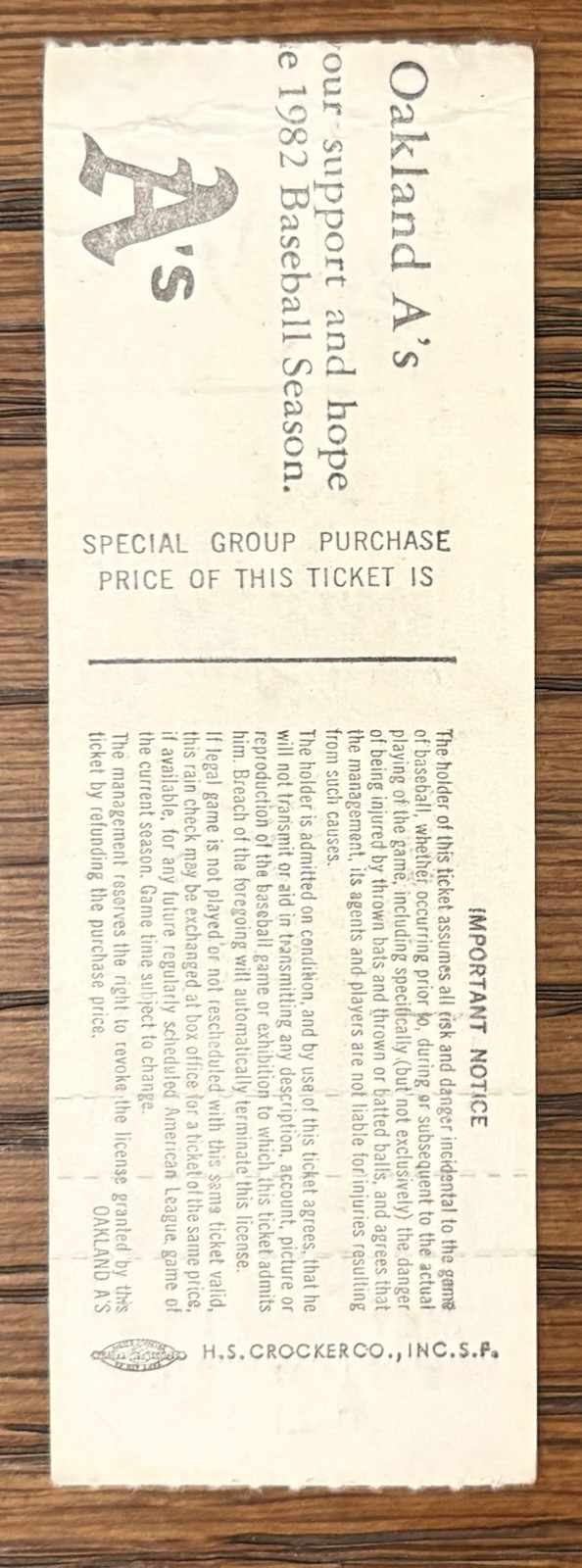 1982 Rickey Henderson 4 SB’s Jack Morris Win #58 Ticket Stub Tigers Oakland 5/30