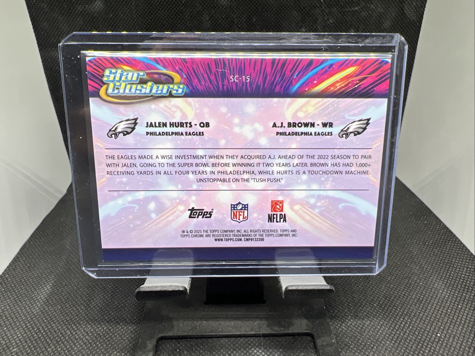 2025 Topps Cosmic Chrome Jalen Hurts A.J. Brown Star Clusters Gold /50