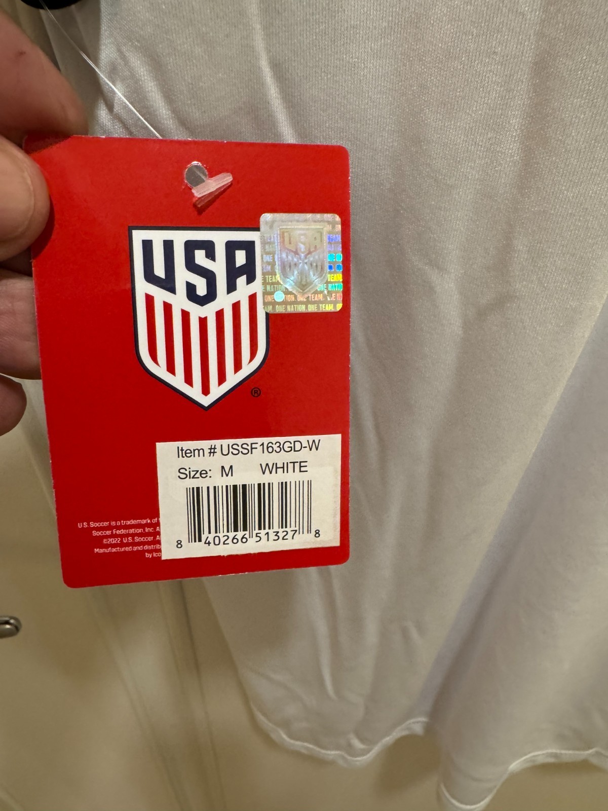 USA Soccer Iconsports Jersey White Red Navy Men’s X-Large Salvage Condition NWT