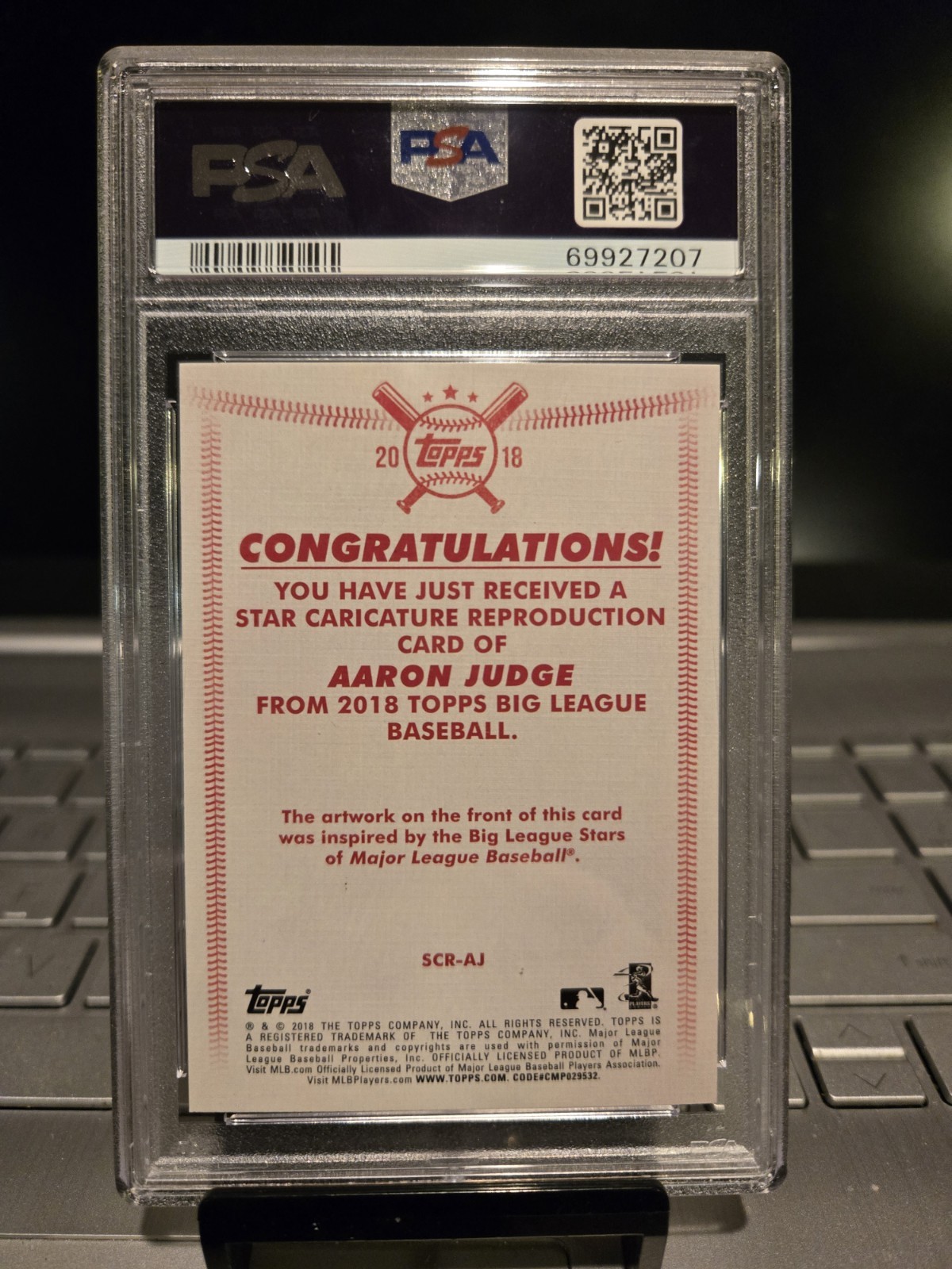 2018 Topps Big League Aaron Judge Star Caricature Repro. #AJ Gem Mt. 10 ” POP-16