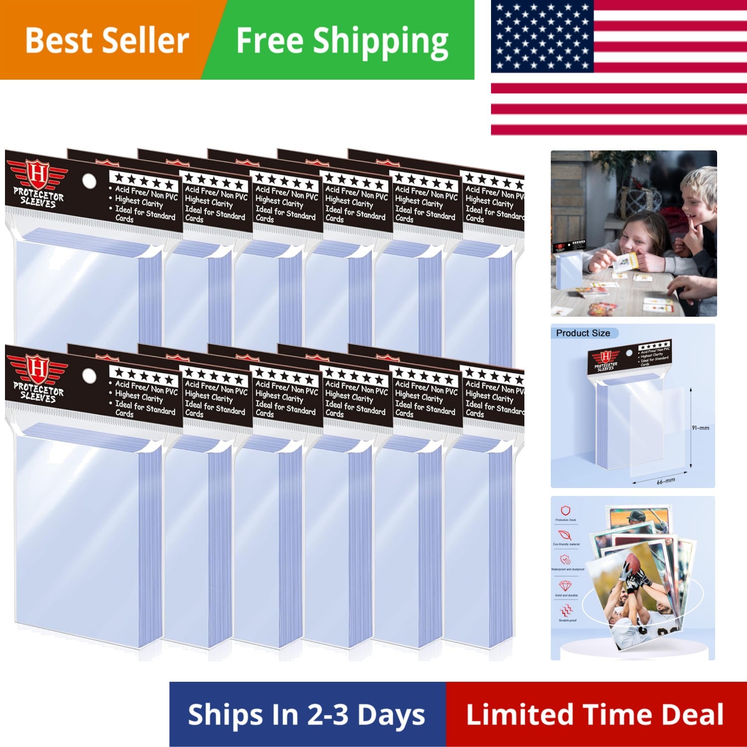 1200 Count Clear Penny Card Sleeves for Trading Cards, Plastic Soft Card Slee…