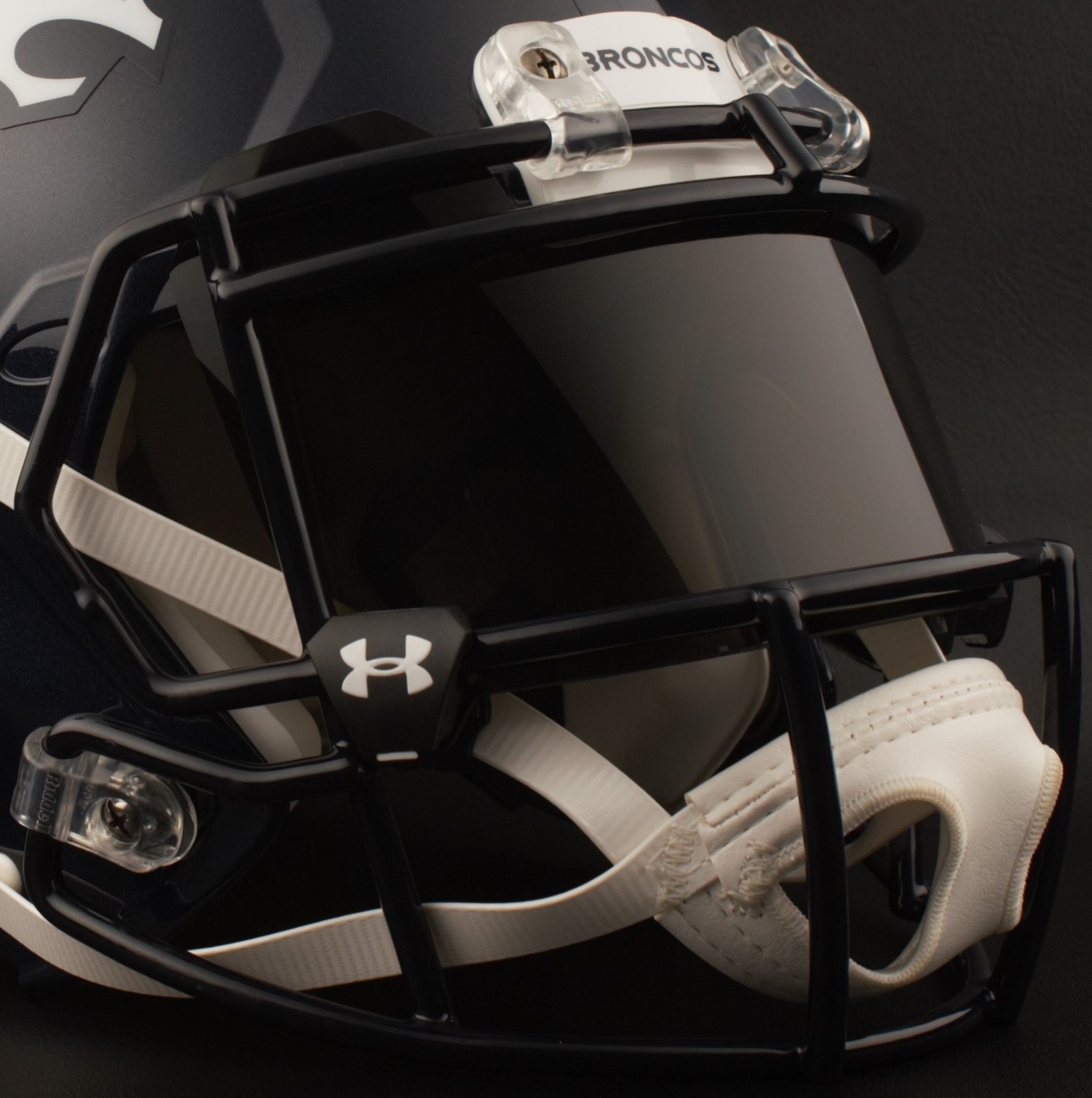 DENVER BRONCOS NFL Football Helmet with BLACK-TINT Visor / Eye Shield