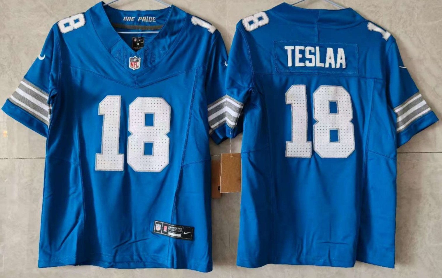 ​​Tariffs​ Free~ YOUTH’S Isaac TeSlaa #18 Lions FUSE Blue Sewn Stitched Jersey.