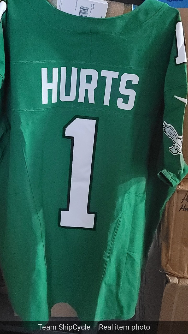 Eagles JALEN HURTS Vapor ELITE FUSE Authentic Football JERSEY KELLY GREE G1N