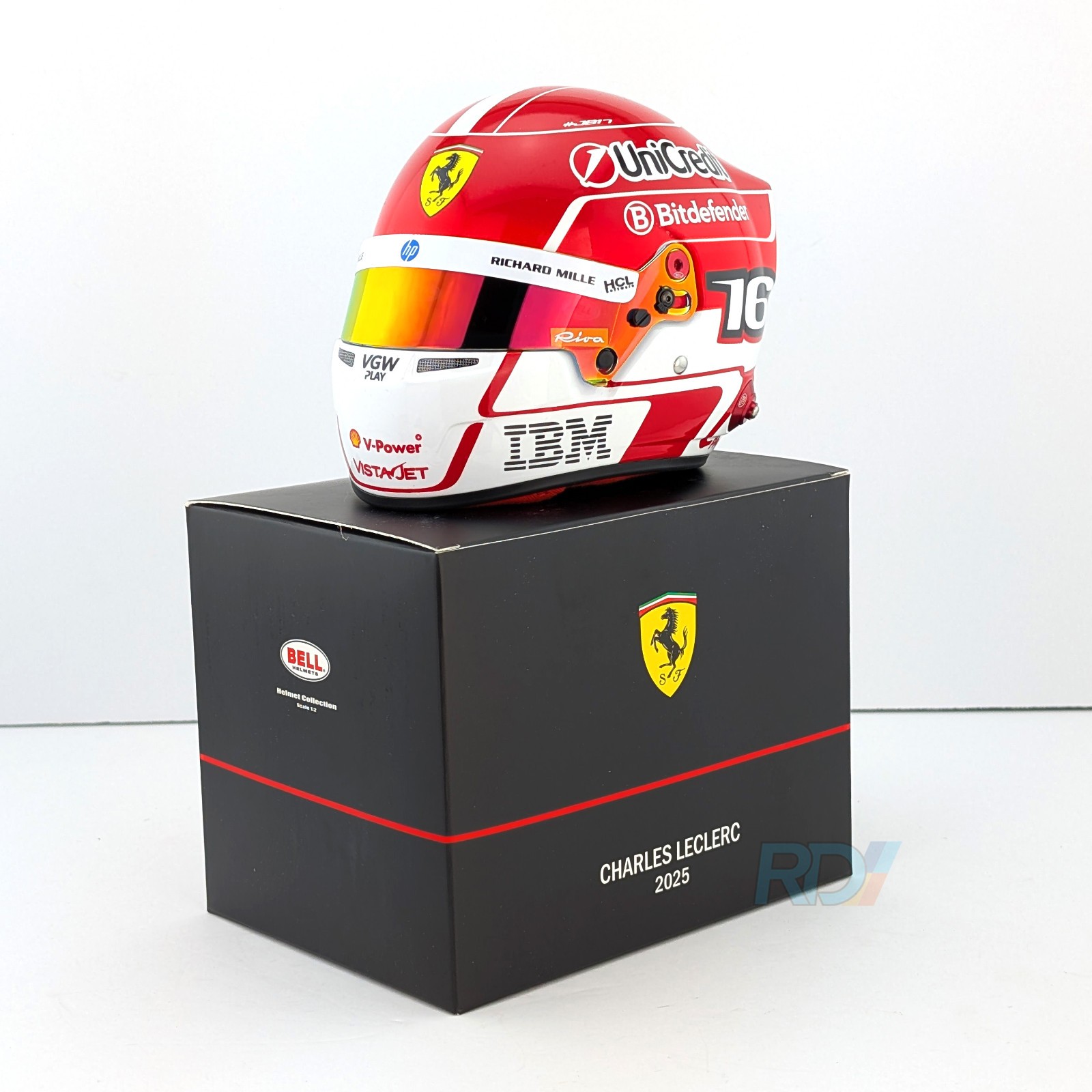 2025 Charles Leclerc Mini Helmet – 1:2 Scale – Ferrari Bell F1 Helmet – 4100413
