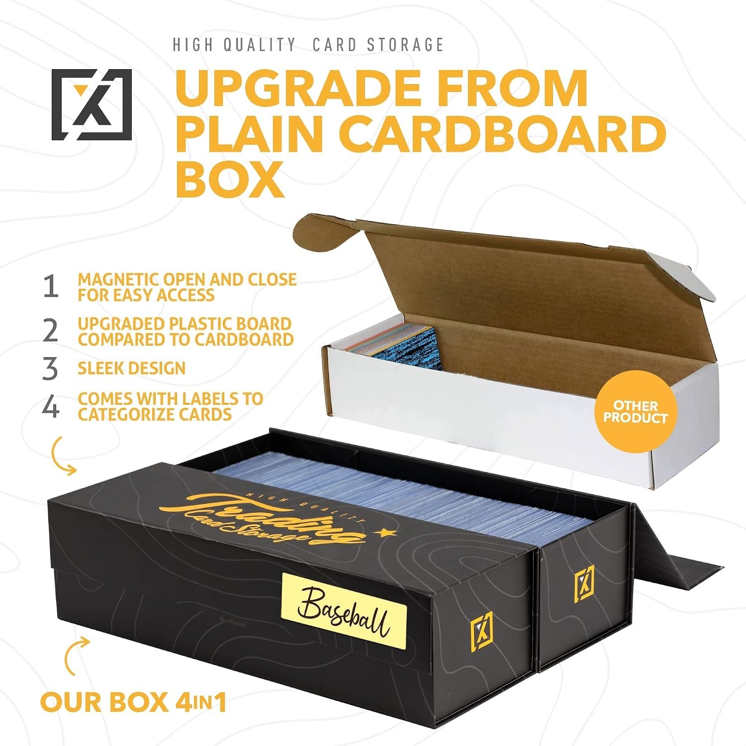 Compatible Card Storage Box 3 Pack Large Capacity Magnetic Lid for Trading Cards