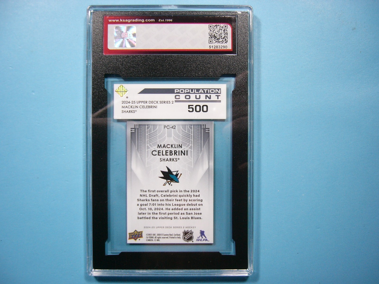 2024/25 UPPER DECK POP COUNT 500 HOCKEY #PC-42 MACKLIN CELEBRINI ROOKIE KSA 10