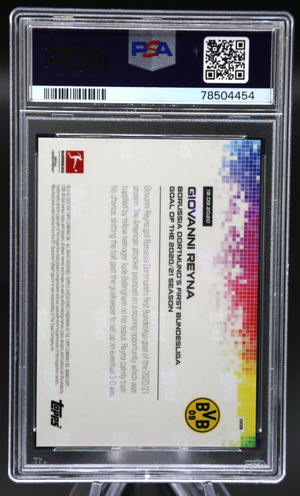 2020 Topps Now Bundesliga GIOVANNI REYNA #5 PSA 10 Gem Mint 💎 PR /2675 🔥 ⚽️