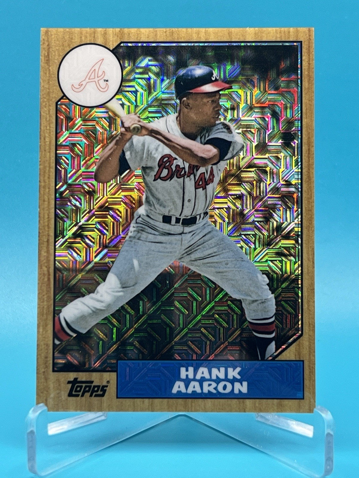 2017 Topps #87-HA Hank Aaron 1987 30th Silver Pack Mojo